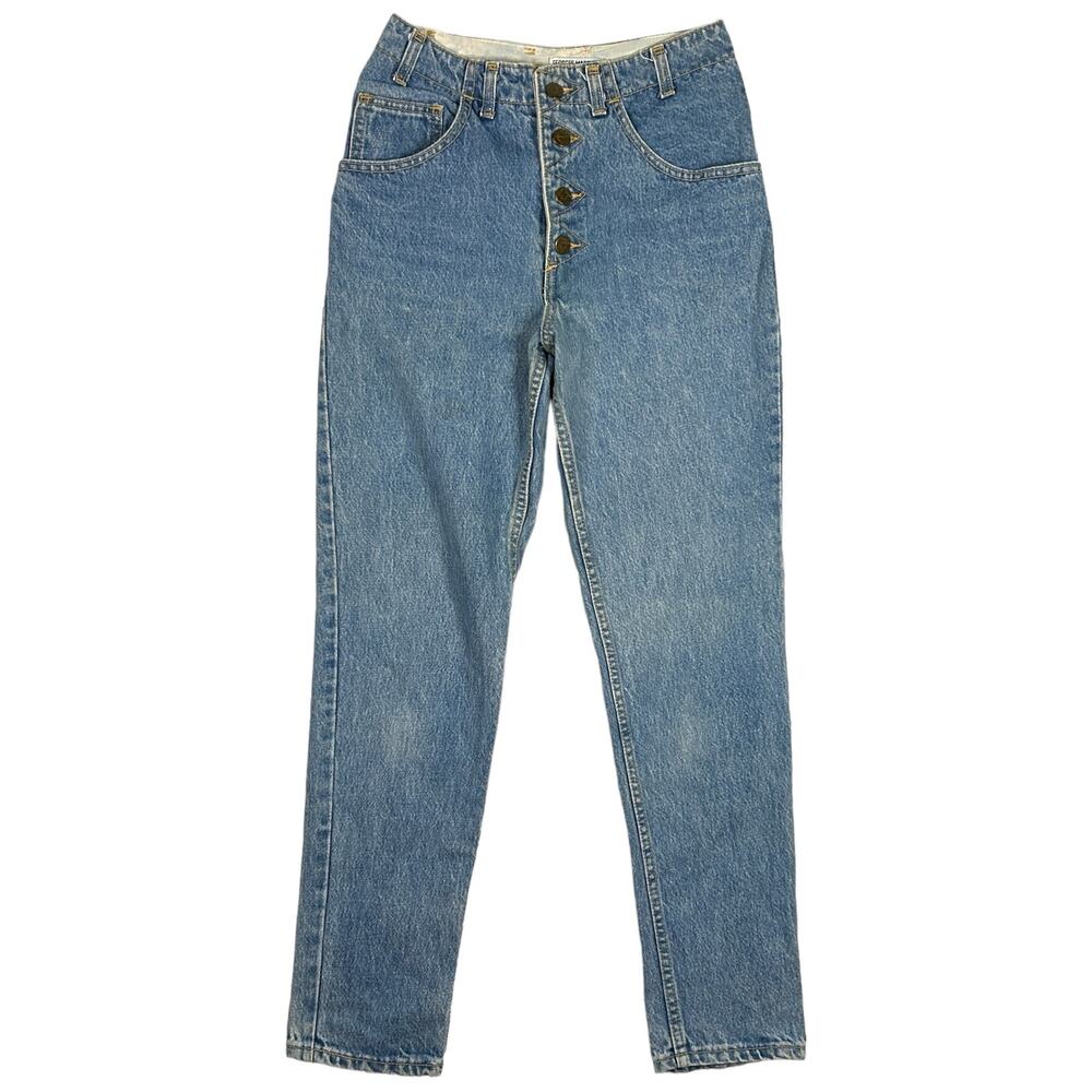GUESS Georges Marciano Size 27 High Rise Jeans Button Fly Blue Tapered USA VTG